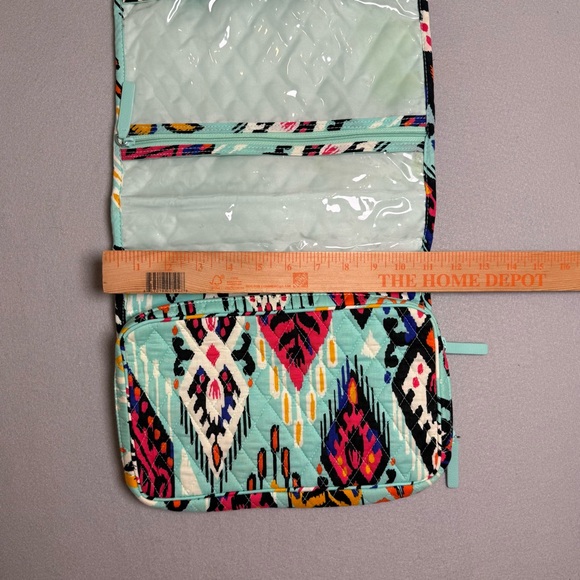 Vera Bradley Hanging Organizer In Pueblo Blue Travel Bag Toiletry Case Foldable - Picture 8 of 9